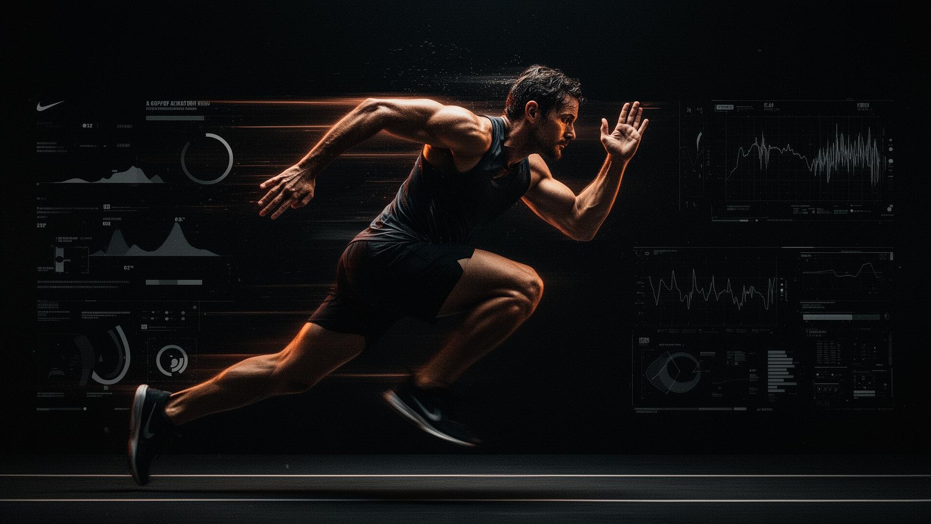 Athlete in motion at performance lab